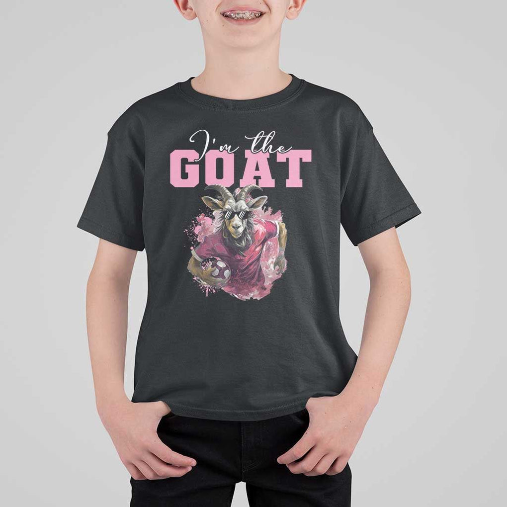 Funny Soccer T Shirt For Kid I'm The Goat Football Player TS11 Black Print Your Wear