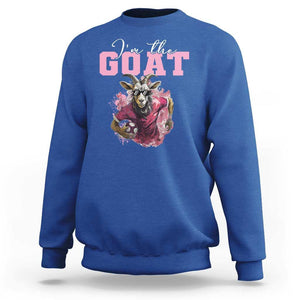 Funny Soccer Sweatshirt I'm The Goat Football Player TS11 Royal Blue Print Your Wear