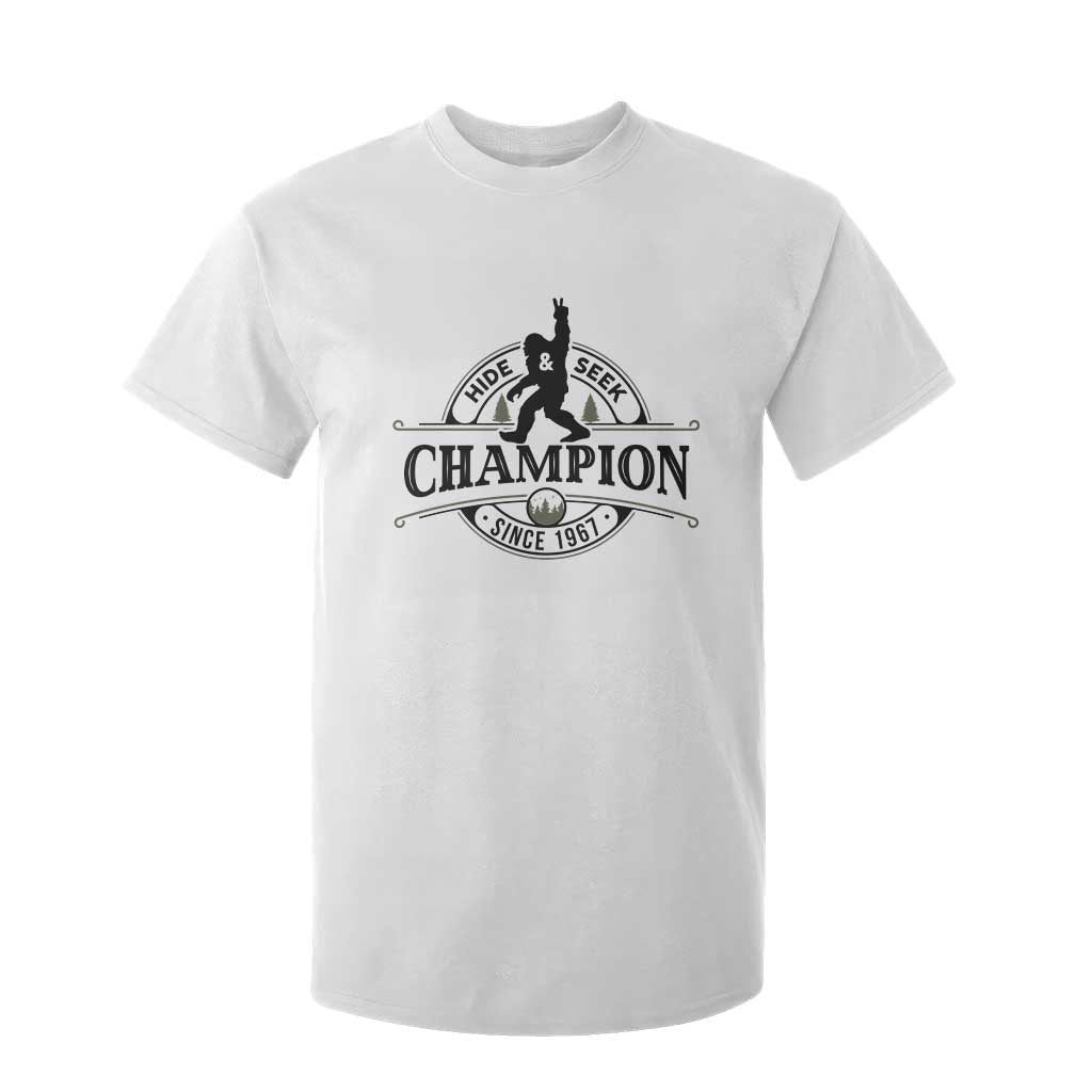 Bigfoot Lover T Shirt For Kid Hide And Seek Champion Vintage Sasquatch TS11 White Print Your Wear