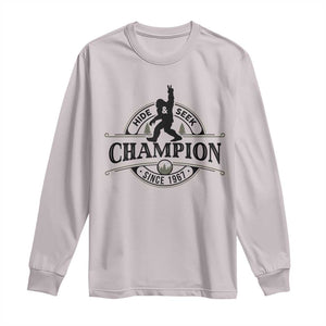 Bigfoot Lover Long Sleeve Shirt Hide And Seek Champion Vintage Sasquatch TS11 Ice Gray Print Your Wear