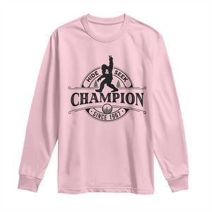 Bigfoot Lover Long Sleeve Shirt Hide And Seek Champion Vintage Sasquatch TS11 Light Pink Print Your Wear