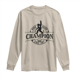 Bigfoot Lover Long Sleeve Shirt Hide And Seek Champion Vintage Sasquatch TS11 Sand Print Your Wear