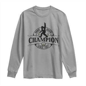 Bigfoot Lover Long Sleeve Shirt Hide And Seek Champion Vintage Sasquatch TS11 Sport Gray Print Your Wear