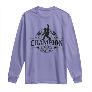 Bigfoot Lover Long Sleeve Shirt Hide And Seek Champion Vintage Sasquatch TS11 Violet Print Your Wear