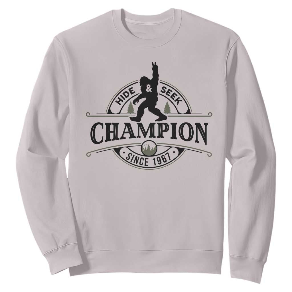 Bigfoot Lover Sweatshirt Hide And Seek Champion Vintage Sasquatch TS11 Ice Gray Print Your Wear