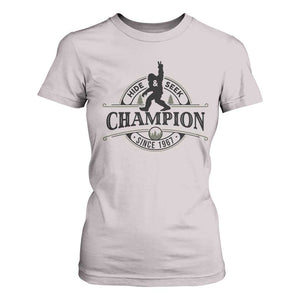 Bigfoot Lover T Shirt For Women Hide And Seek Champion Vintage Sasquatch TS11 Ice Gray Print Your Wear