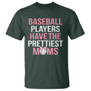 Funny Baseball T Shirt Baseball Players Have The Prettiest Moms Vintage Ribbon Ball TS11 Dark Forest Green Print Your Wear