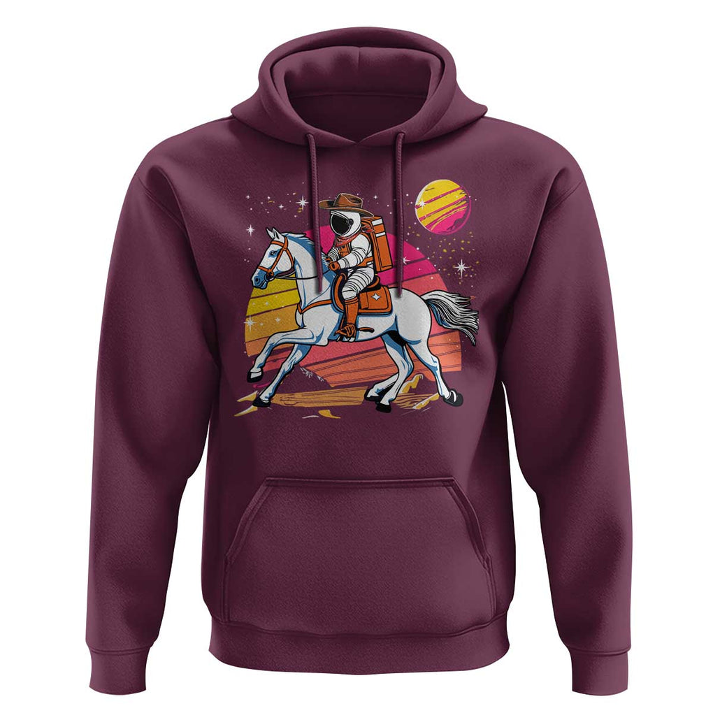 Astronaut Cowboy Hoodie Spaceman Planets Space Galaxy Western Style TS11 Maroon Print Your Wear
