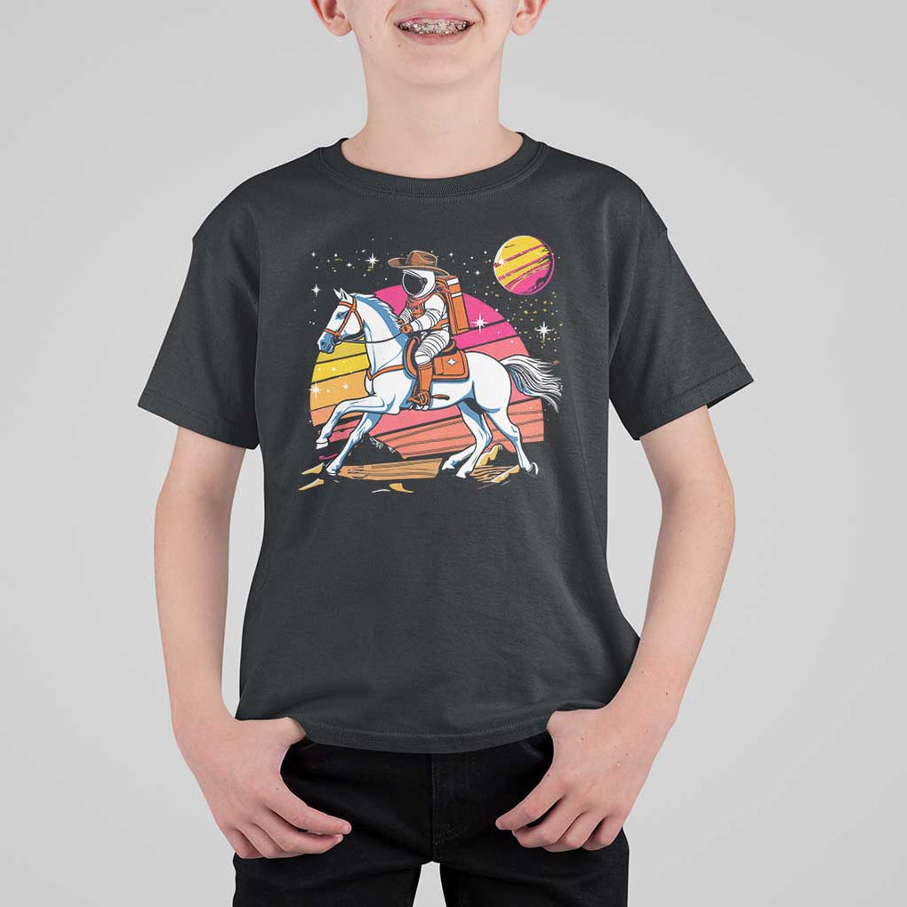 Astronaut Cowboy T Shirt For Kid Spaceman Planets Space Galaxy Western Style TS11 Black Print Your Wear