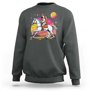 Astronaut Cowboy Sweatshirt Spaceman Planets Space Galaxy Western Style TS11 Dark Heather Print Your Wear