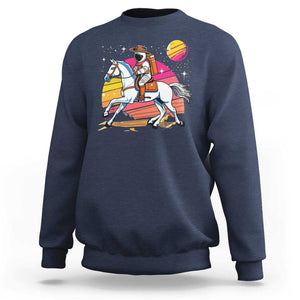 Astronaut Cowboy Sweatshirt Spaceman Planets Space Galaxy Western Style TS11 Navy Print Your Wear