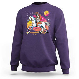 Astronaut Cowboy Sweatshirt Spaceman Planets Space Galaxy Western Style TS11 Purple Print Your Wear