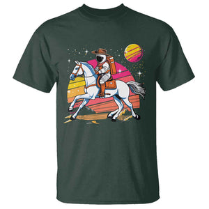 Astronaut Cowboy T Shirt Spaceman Planets Space Galaxy Western Style TS11 Dark Forest Green Print Your Wear