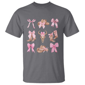 Cowgirl Coquette T Shirt Pink Bow Cowboy Hat Boots Western Country TS11 Charcoal Print Your Wear