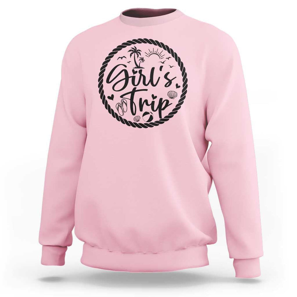 Girls Trip Sweatshirt Beach Party Drinks With Friends And Memories TS11 Light Pink Print Your Wear