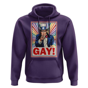 Funny LGBT Hoodie Gay Uncle Sam Ally Pride Month TS11 Purple Print Your Wear