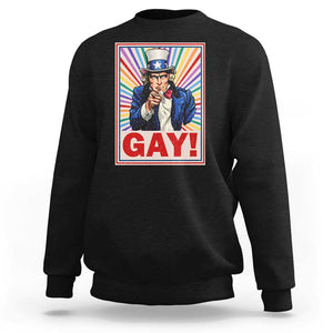 Funny LGBT Sweatshirt Gay Uncle Sam Ally Pride Month TS11 Black Print Your Wear