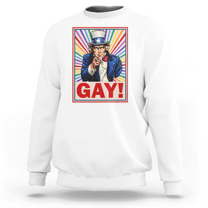 Funny LGBT Sweatshirt Gay Uncle Sam Ally Pride Month TS11 White Print Your Wear