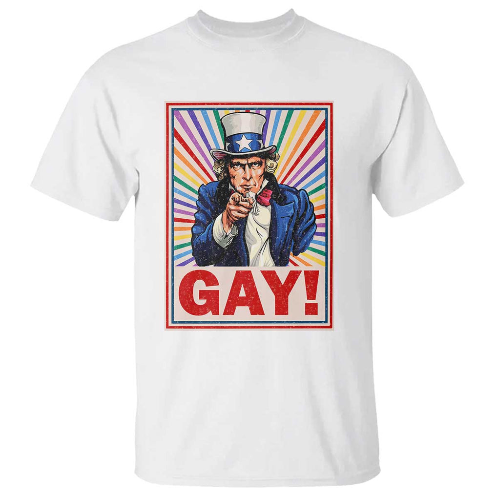 Funny LGBT T Shirt Gay Uncle Sam Ally Pride Month TS11 White Print Your Wear