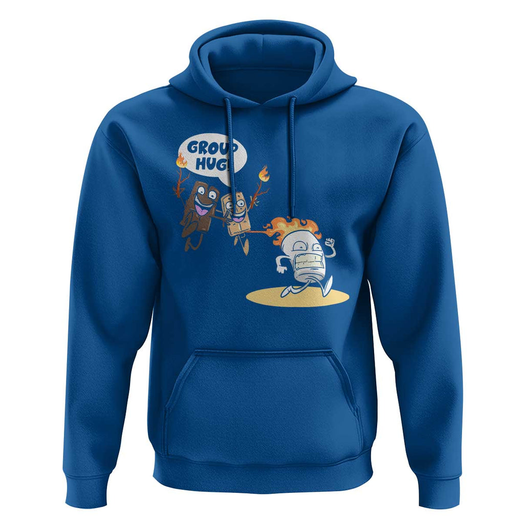 Funny Camping Hoodie Group Hug S'more Roasting Outdoor TS11 Royal Blue Print Your Wear