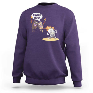 Funny Camping Sweatshirt Group Hug S'more Roasting Outdoor TS11 Purple Print Your Wear