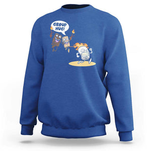 Funny Camping Sweatshirt Group Hug S'more Roasting Outdoor TS11 Royal Blue Print Your Wear