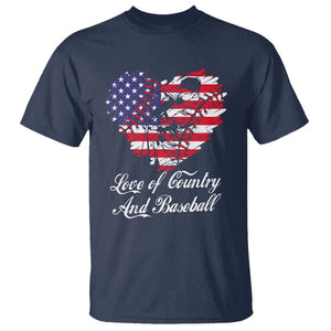 Baseball T Shirt Love Of Country And Base Ball Vintage Heart USA Flag TS11 Navy Print Your Wear