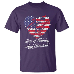 Baseball T Shirt Love Of Country And Base Ball Vintage Heart USA Flag TS11 Purple Print Your Wear