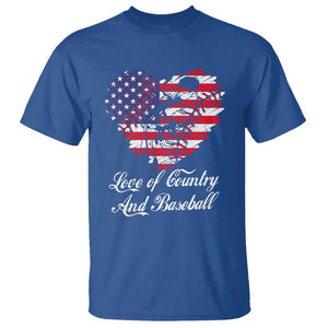 Baseball T Shirt Love Of Country And Base Ball Vintage Heart USA Flag TS11 Royal Blue Print Your Wear