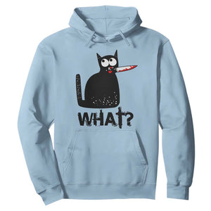 Funny Black Cat Hoodie What Kitten Murderous TS11 Light Blue Print Your Wear