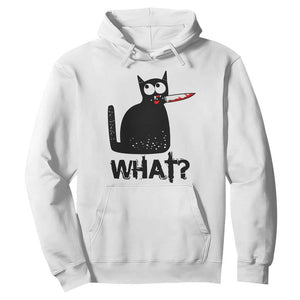 Funny Black Cat Hoodie What Kitten Murderous TS11 White Print Your Wear