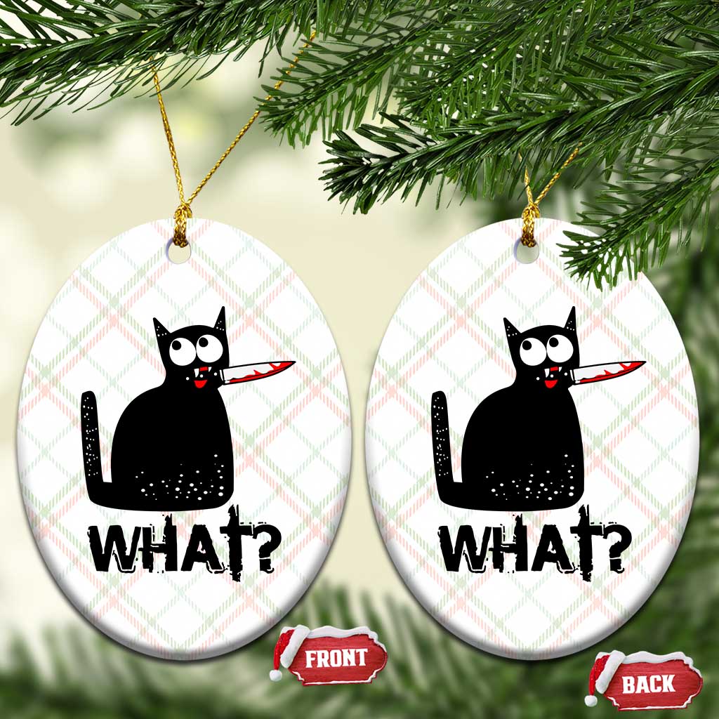 Funny Black Cat Ceramic Ornament What Kitten Murderous TS11 Print Your Wear