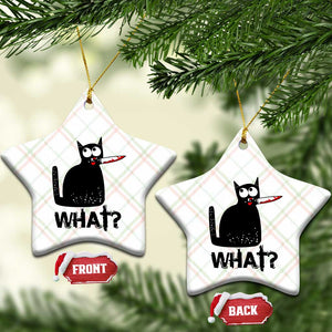 Funny Black Cat Ceramic Ornament What Kitten Murderous TS11 Print Your Wear