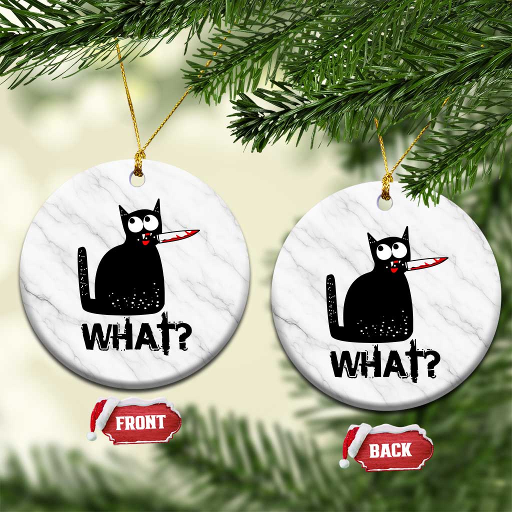 Funny Black Cat Ceramic Ornament What Kitten Murderous TS11 1pc White Marble Print Your Wear