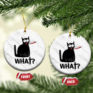 Funny Black Cat Ceramic Ornament What Kitten Murderous TS11 1pc White Marble Print Your Wear