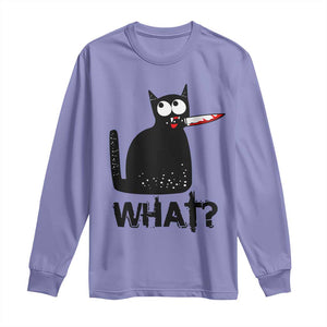 Funny Black Cat Long Sleeve Shirt What Kitten Murderous TS11 Violet Print Your Wear