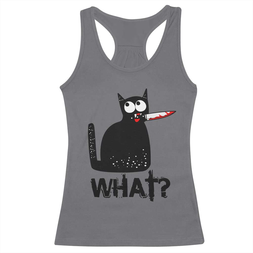 Funny Black Cat Racerback Tank Top What Kitten Murderous TS11 Charcoal Print Your Wear