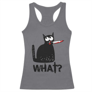 Funny Black Cat Racerback Tank Top What Kitten Murderous TS11 Charcoal Print Your Wear