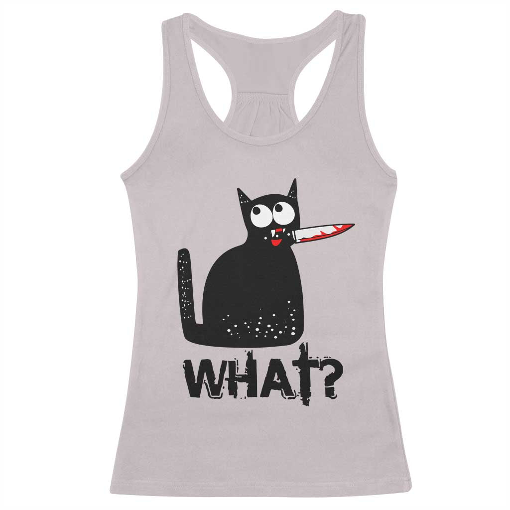 Funny Black Cat Racerback Tank Top What Kitten Murderous TS11 Ice Gray Print Your Wear
