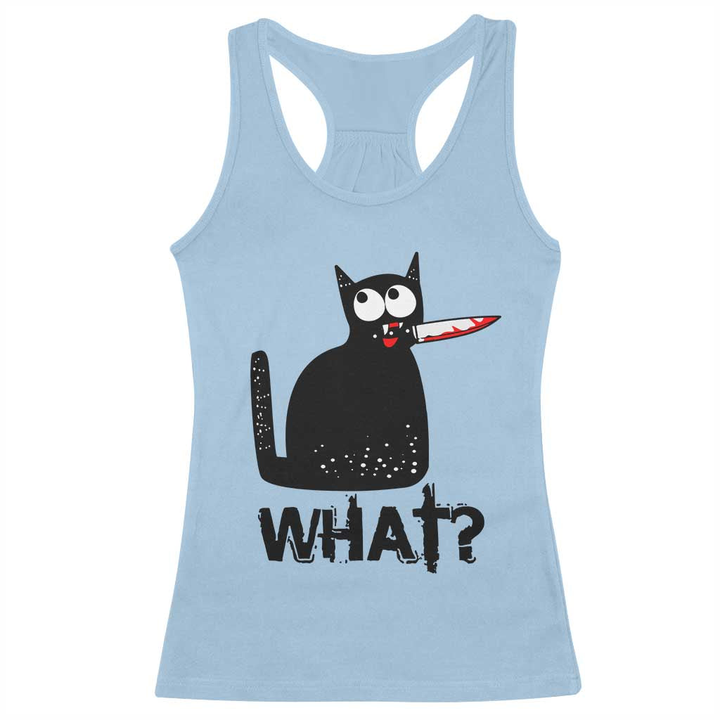 Funny Black Cat Racerback Tank Top What Kitten Murderous TS11 Light Blue Print Your Wear
