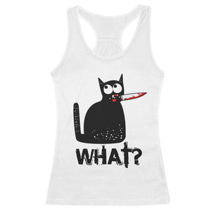 Funny Black Cat Racerback Tank Top What Kitten Murderous TS11 White Print Your Wear