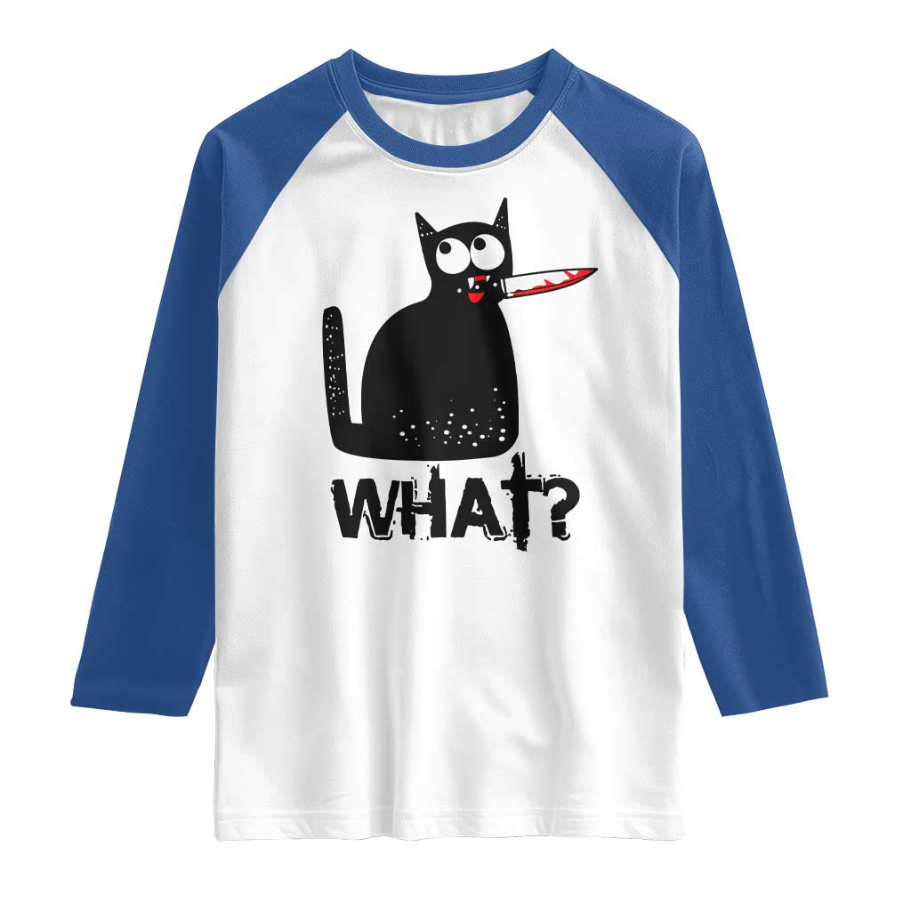 Funny Black Cat Raglan Shirt What Kitten Murderous TS11 White Royal Print Your Wear