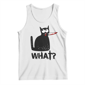 Funny Black Cat Tank Top What Kitten Murderous TS11 White Print Your Wear