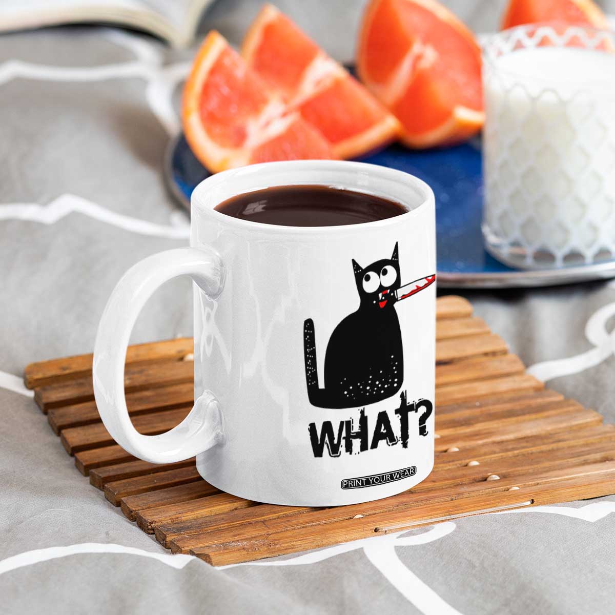 Funny Black Cat Coffee Mug What Kitten Murderous TS11 Print Your Wear