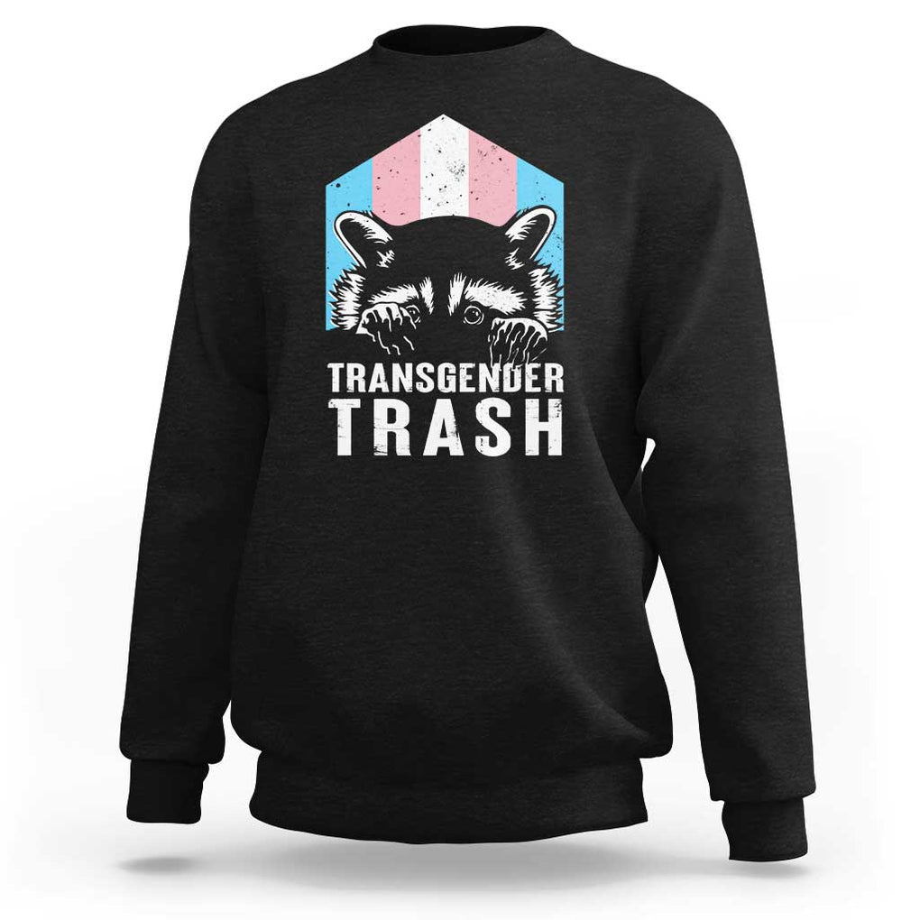 Transgender Trash Raccoon Sweatshirt LGBT Vintage Rainbow Flag Pride Month TS11 Black Print Your Wear