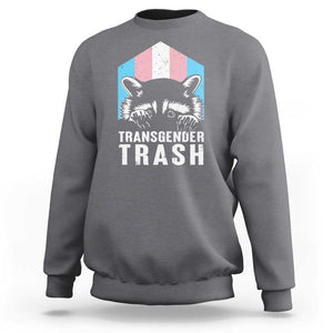 Transgender Trash Raccoon Sweatshirt LGBT Vintage Rainbow Flag Pride Month TS11 Charcoal Print Your Wear