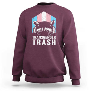 Transgender Trash Raccoon Sweatshirt LGBT Vintage Rainbow Flag Pride Month TS11 Maroon Print Your Wear