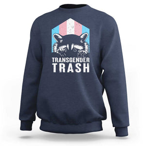 Transgender Trash Raccoon Sweatshirt LGBT Vintage Rainbow Flag Pride Month TS11 Navy Print Your Wear