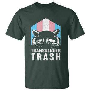 Transgender Trash Raccoon T Shirt LGBT Vintage Rainbow Flag Pride Month TS11 Dark Forest Green Print Your Wear