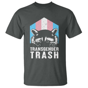 Transgender Trash Raccoon T Shirt LGBT Vintage Rainbow Flag Pride Month TS11 Dark Heather Print Your Wear